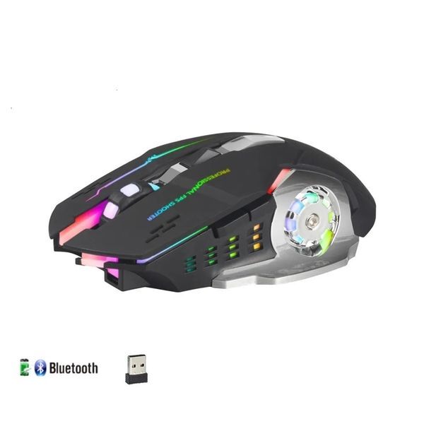 Mice Wireless Gaming Mouse Rechargeable Bluetooth 2 4G With 7 Color Backlit 6 Buttons Silent Click for Laptop IPad Mac Pc 231117bj