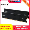 Crucial Pro DDR5 RAM Kit 48GB 2x24GB 6000MHz Desktop Memory UDIMM 288pin Compatible with 13th Gen Intel Core and AMD Ryzen