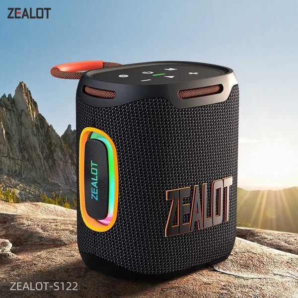 ZEALOTS122 Portable Bluetooth Speaker BalancedSubwoofer Sound Box BT53 Outdoor Speaker with LED Light TF Slot USB J251116