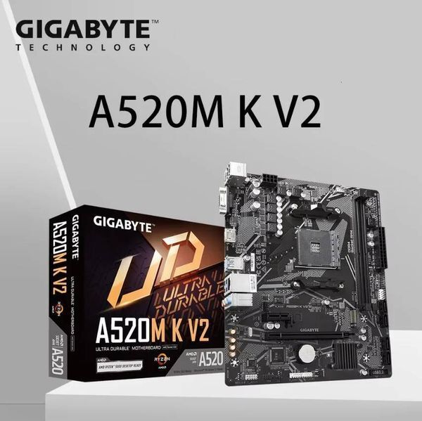Gigabyte A520M K V2 Motherboard Support 5600G 5700X 5700X3D 5800X3D CPU 2xDDR4 4800MHz NVME M2 PCIe 30 mATX AM4 Mainboard