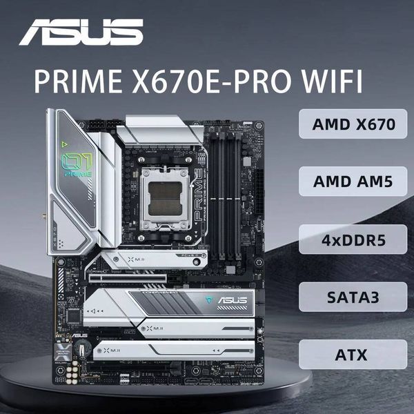 ASUS PRIME X670EPRO WIFI Motherboard AMD X670 Support R5 9600 8400F R7 7600X3D 7700X R9 7900 9900X CPU DDR5 4xM2 PCIe 50 ATX