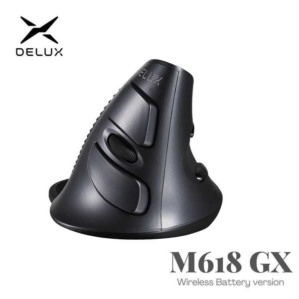 Delux M618 GX Ergonic Vertical Wireless Mouse 6 Buttons 1600DPI Optical M With For PC Laptop C251031