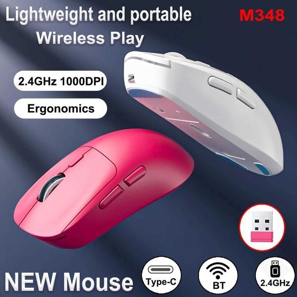 24G Wireless Mouse 6 Buttons Professional Optical Wireless 6400 DPI Mouse Rechargeable Mouse Portable for Laptop PC Gamer X251101