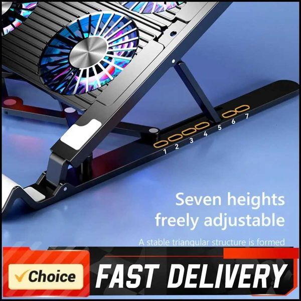 Laptop Cooling Fan with 2/4 Fans Silent Gaming Laptop Cooler Fan RGB 7 Height Portable Laptop Holder for 11-173 Inch Notebook C251111