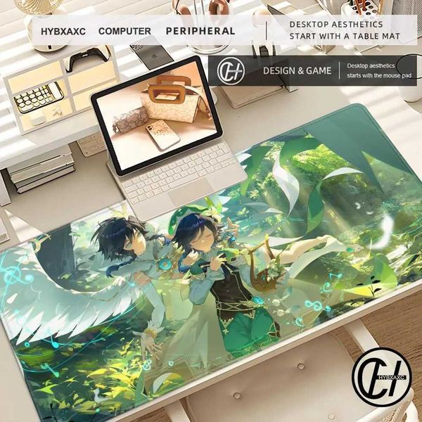 Mouse Pad Gaming Accessories Gamer alfbrilla xxl Cputer Desk Mat Laptop Vilo Keyboard Pads Genshin Impact Venti Mousepad H251112
