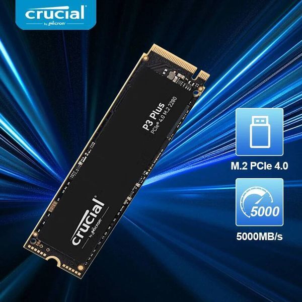 Crucial 5000MB/s SSD NVMe M2 2280 1TB 2TB 4TB Internal Solid State Hard Disk M2 PCIe 40x4 2280 SSD Drive for PS5 Laptop PC