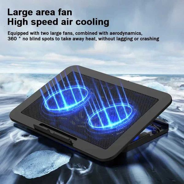 NCP-212 Gaming Laptop Air-cooled Cooler Bracket Base Support 12-17 Tablet Notebook Dual Fan Cooling Pad Wind Speed AdjustableM251115