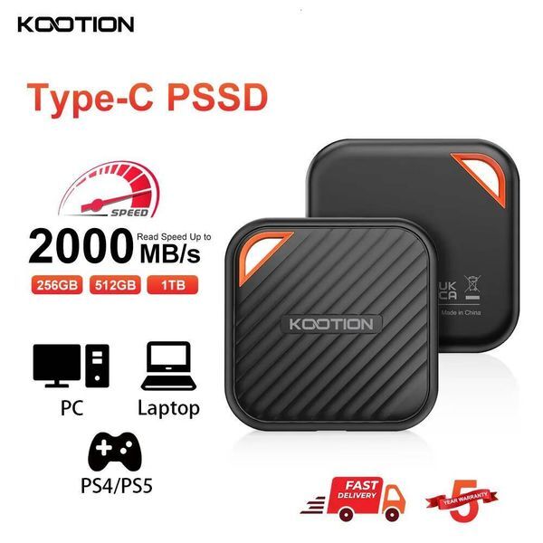 KOOTION X6Max 2TB 1TB 512GB External SSD Hard Drive HD Externo USB 32 GEN 2 Portable SSD Mini PSSD for Laptops Desktop PS4 PS5