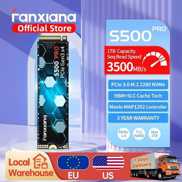 EU/US ShippingFanxiang S500 Pro M2 SSD Hard Disk 1TB 2TB 3500MB/s NVMe M2 SSD PCIe 30 Internal Solid State Drive For Laptop