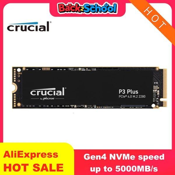 Crucial P3 Plus 1TB 2TB PCIe Gen4 3D NAND NVMe M2 SSD Up to 5000MB/s Solid State Drive for Gaming PC and LaptopOEM Package