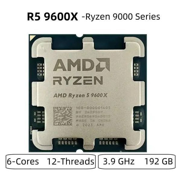 Original Ryzen 5 9600X CPU Processor New R5 6-Core 12-Thread 54GHz Socket AM5 9000 Series Processor for X670E B650E Mainboard