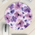 1pc Purple Floral Round Mouse Pad Non-Slip Rubber Surface Desk Accessories Desk Pad Pc Setup Accessories Mouse Mat Rug ComputerM251119