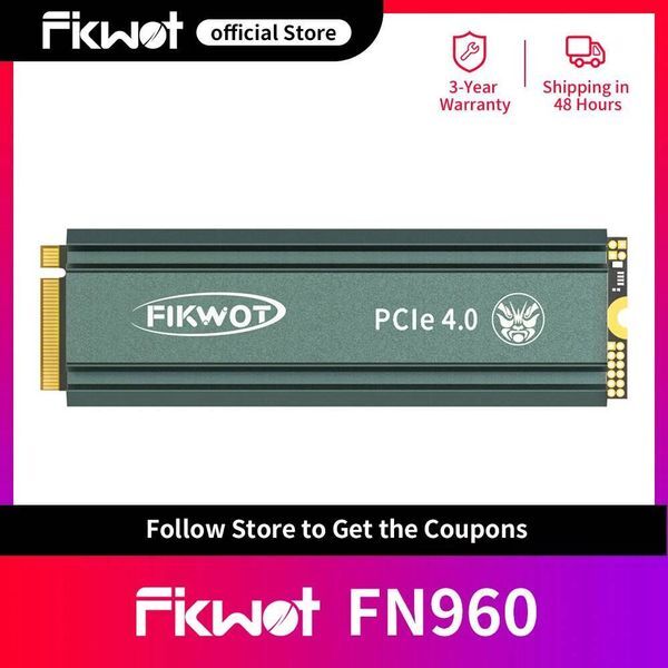 Fikwot FN960 M2 SSD with Heatsink 512GB 1TB 2TB PCIe40x4 NVMe 5000MB/s Hard Disk Internal Solid State Drive for PS5 Desktop PC