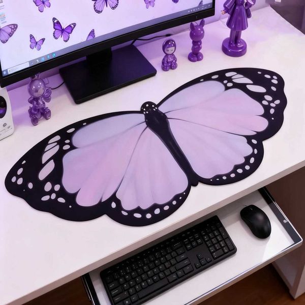 Desk Mat Beautif Design Wings Mousepads Cute Xl Mat Desk Set Up Accessories Desktop Decor Off Ideas Purple Mouse Pad Lilac Y251120