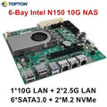 6-Bay NAS Motherboard Intel Twin Lake N150 4 Cores 110G 225G LANs 6SATA30 2NVMe 1DDR5 Firewall ITX Mainboard Home Server