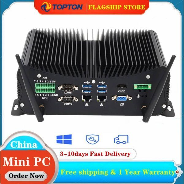 11th Gen Fanless Mini PC i7 1165G7 i5 1135G7 Intel Industrial PC Rugged Computer 6COM 225G i225-V B3 LAN 8USB GPIO HDMI VGA