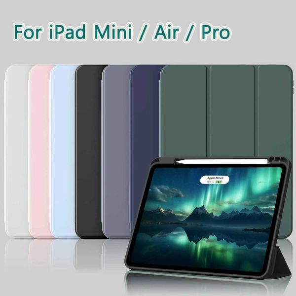 Pencil Case for iPad Pro Air 109 11 129 13 M2 M3 M4 11th 10th 9th Generation Flip Smart Leather Cover Soft Silicone Back Shell H251122