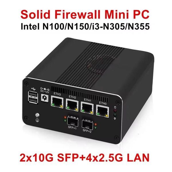 Topton 4xi226-V 25G LAN Firewall Mini PC 2x10G SFP Intel i3-N355 N305 N150 N100 DDR5 NVMe Proxmox ESXi pfSense Home Lab Server