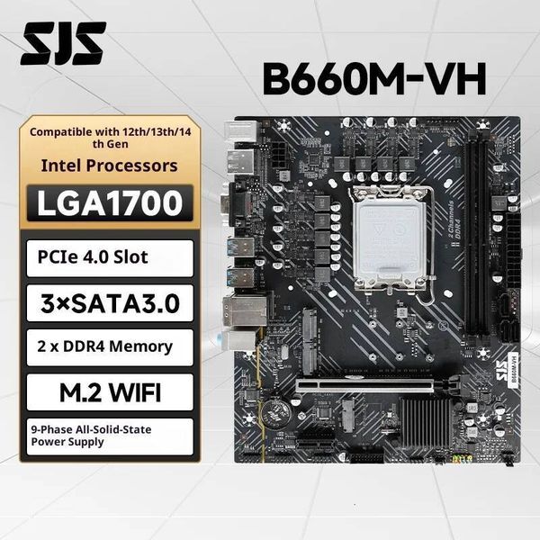 SEJISHI B660M-VH DDR4 Motherboard - Dual Channel LGA1700 Socket Supports 12th/13th Gen Intel CPUs