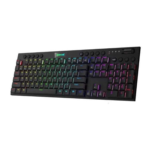 Redragon K618 Horus Wireless RGB Mechanical Keyboard /24Ghz/Wired Low Profile Gaming Keyboards Brown/Blue SwitchM251128