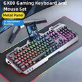 Gaming Wired Keyboard Mouse Combos Set Rainbow Glow Backlight 104 Keys Metal Panel Mechanical Feel Keyboard for Laptop DesktopM251128