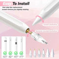 Replacement Pencil Tips for Pencil 1/2/3th Pencil Pro 4/6 Pcs 2B Soft Nibs for IPad Pro Pencil1/2/3 Stylus Fine Nib C251201