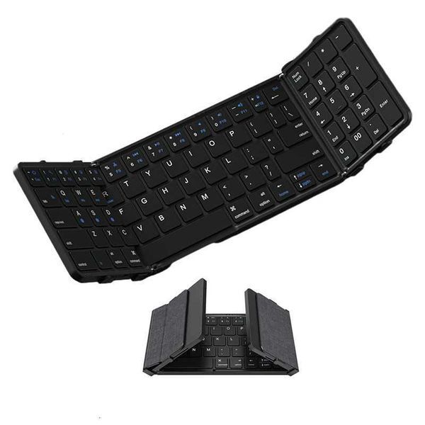 Foldable Keyboard with Numeric Keypad Fl Size Wireless Folding Keyboard Rechargeable Portable Travel Keyboard H251202