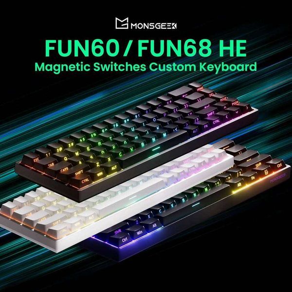 Akko Monsgeek Fun68 Fun60 Pro&Max HE Magnetic 60% 65% Gaming Keyboards Rapid Trigger 8K Custom Keyboard Gamer Esports