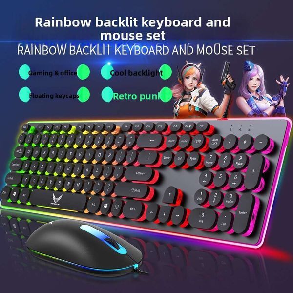 Zero Point Covenant K13 Wired USB Set Mechanical Feel Luminous Gaming Keyboard Mouse Computer Accessories