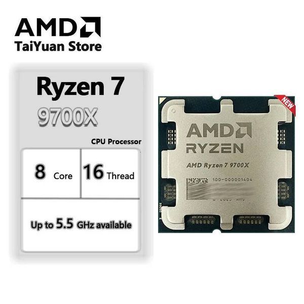 AMD Ryzen 7 9700X New Processor 55GHz 8-Core 16-Thread 40MB Game Cache 4NM TDP 65W Socket AM5 Gaming CPU Zen 5
