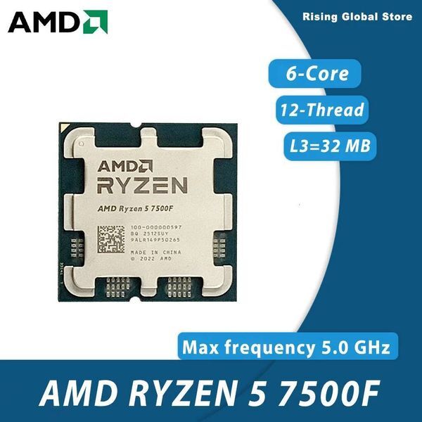 NEW AMD R5 7500F CPU Processor Ryzen 5 7500F Six-Core Twelve-Thread 37 GHz 65W TDP L332M Socket AM5 but without cooler