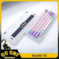 Rule60 V3 Mechanical Keyboard Kit HHKB WKL WK Layout Tri Wired Mode keyboard kit CNC Acrylic Ball Structure 60 Custom RGB 25L1226