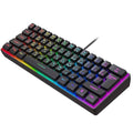 Gaming Keyboard,Russian/English RGB Backlit 61 Key Ultra-Compact Keyboard, Waterproof Mechanical Feeling Office aming Keyboards 25L1226