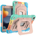 Suitable for iPad 10.2 7-8-9 Generation 3-in-1 Silicone + PC Shockproof Anti-drop Children's Large Stand with Strap