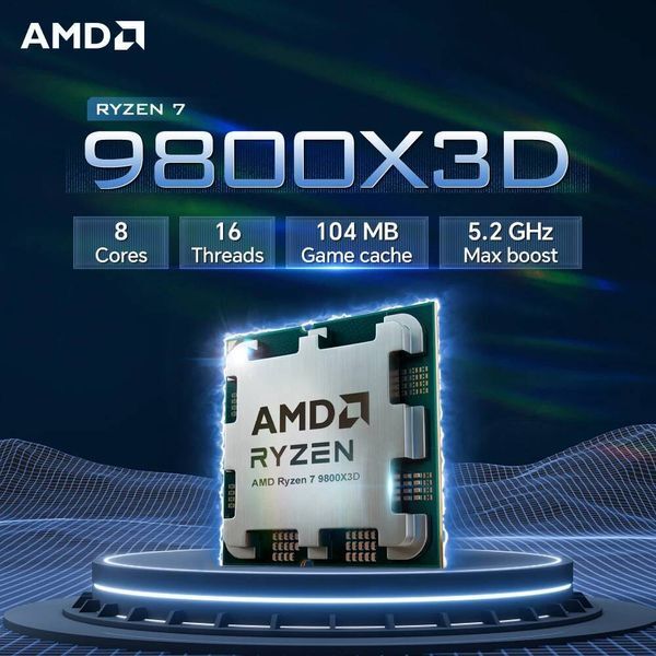 AMD Ryzen 7 9800X3D 8-Core 16-Thread 47GHz DDR5 Socket AM5 4NM L396M 120W R7 9800x3d Gaming CPU Processor New No Fan