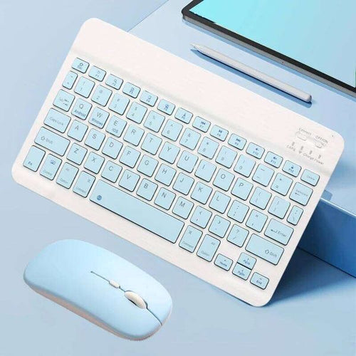 -compatible and Mouse iPad i Tablet Mini Wireless Rechargeable Keyboard For Android IOS Windows 26L0127