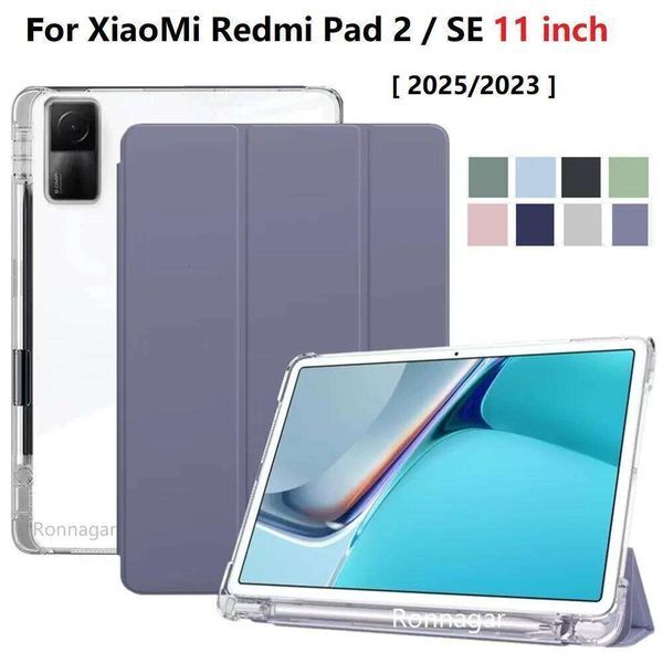 Smart Trifold For 2 Case 11'' 2025 Coque Capa for Redmi Pad SE 11inch 2023 with Pencil Holder Tablet Cover H260205