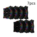 Color: Black , quantity: 7PCS - Patriot Rainbow V1 Desktop Host Computer Case Fan