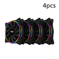 Color: Black , quantity: 4PCS - Patriot Rainbow V1 Desktop Host Computer Case Fan