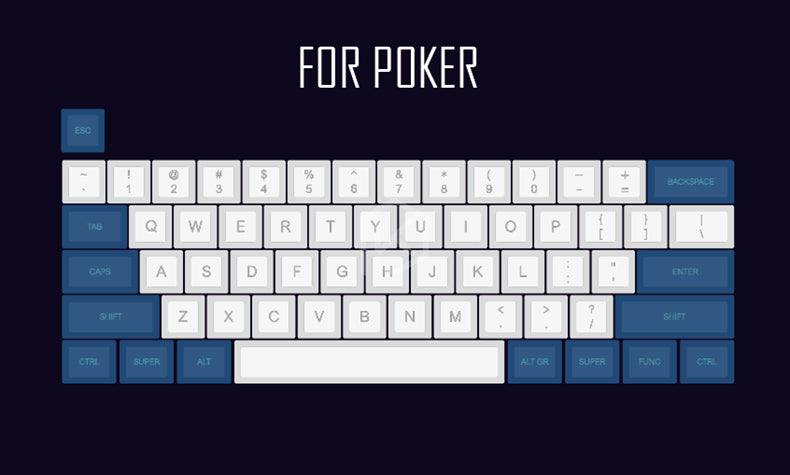 style: Blue and whiteGH60 - Laser Engraving Keycap  Blue And White Mechanical Keyboard