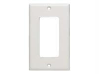 Legrand av c2g decorative single gang wall plate - white, bring voice, data, aud
