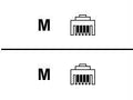 6p4c straight modular cable - male left gender - male right gender - rj-11 right