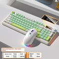 Color: White Green Suit - Wireless Bluetooth Keyboard Mouse Suit Mechanical Feeling