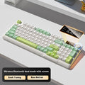 Color: Green White - Wireless Bluetooth Keyboard Mouse Suit Mechanical Feeling