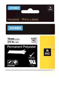 Rhino 3/4in x 18ft, clear permanent poly labels