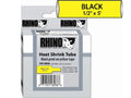 Dymo rhino 1/2in x 5ft, yellow heat shrink tubes