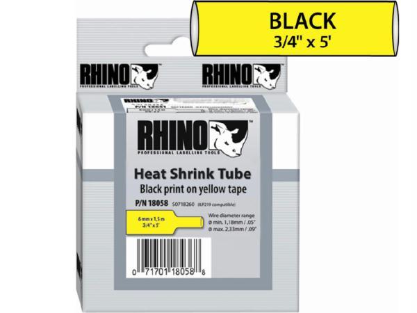 Rhino 3/4 yellow heat shrink tubes
