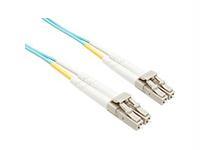 7 meter lc-lc om3 10gig fiber optic cable, aqua, ofnr, 50/125 fiber, multimode d