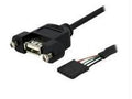 Connect a panel-mountable usb port to your motherboard header. - usb header cabl