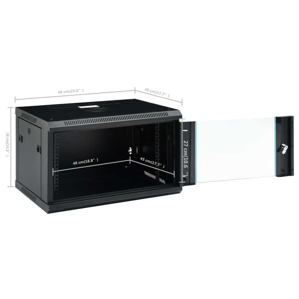 6U Wall Mounted Network Cabinet 19" IP20 23.6"x17.7"x13.8